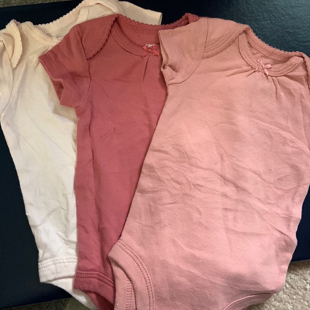 Short sleeve Carter’s baby girl onesies